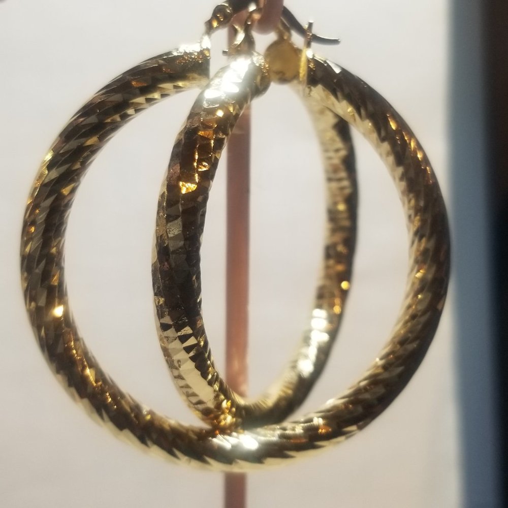 BUY 1 GET 1 FREE Gold Filled Large Hoops !***LOWERED PRICE... NON TARNISHING !!!